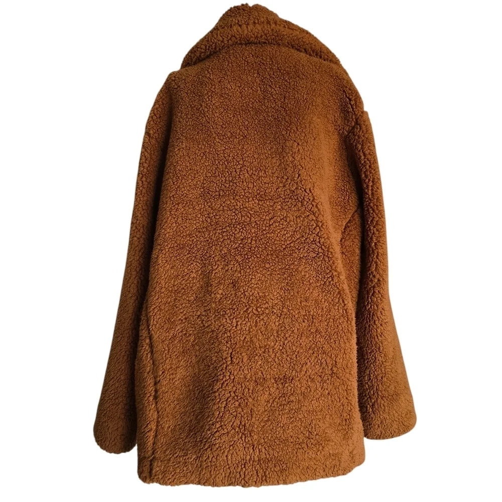 Free People Notched Teddy Peacoat, Size L - Picture 8 of 13